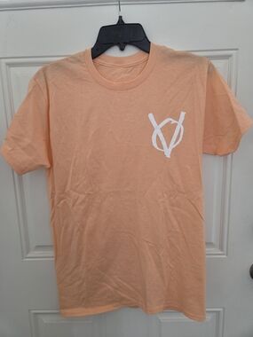 Camper Peach Short-Sleeve Crewneck T-Shirt with White Chest Graphic